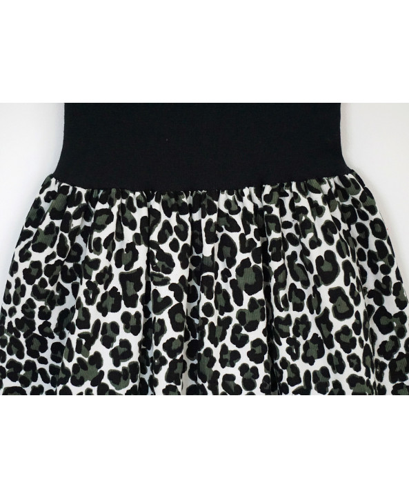 Cotton corduroy skirt 2 to 7 years black green dalmatian