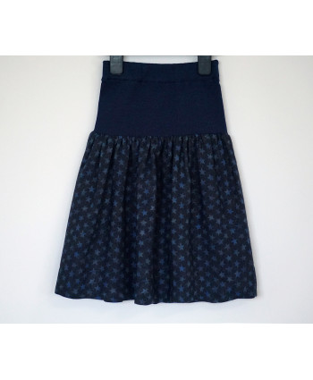 Navy cotton skirt 5-7 years old stars print