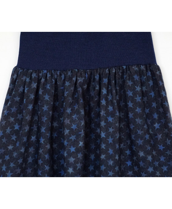 Navy cotton skirt 5-7 years old stars print